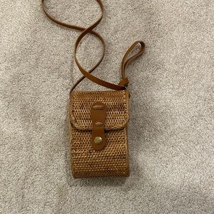 Brown Woven Crossbody Bag